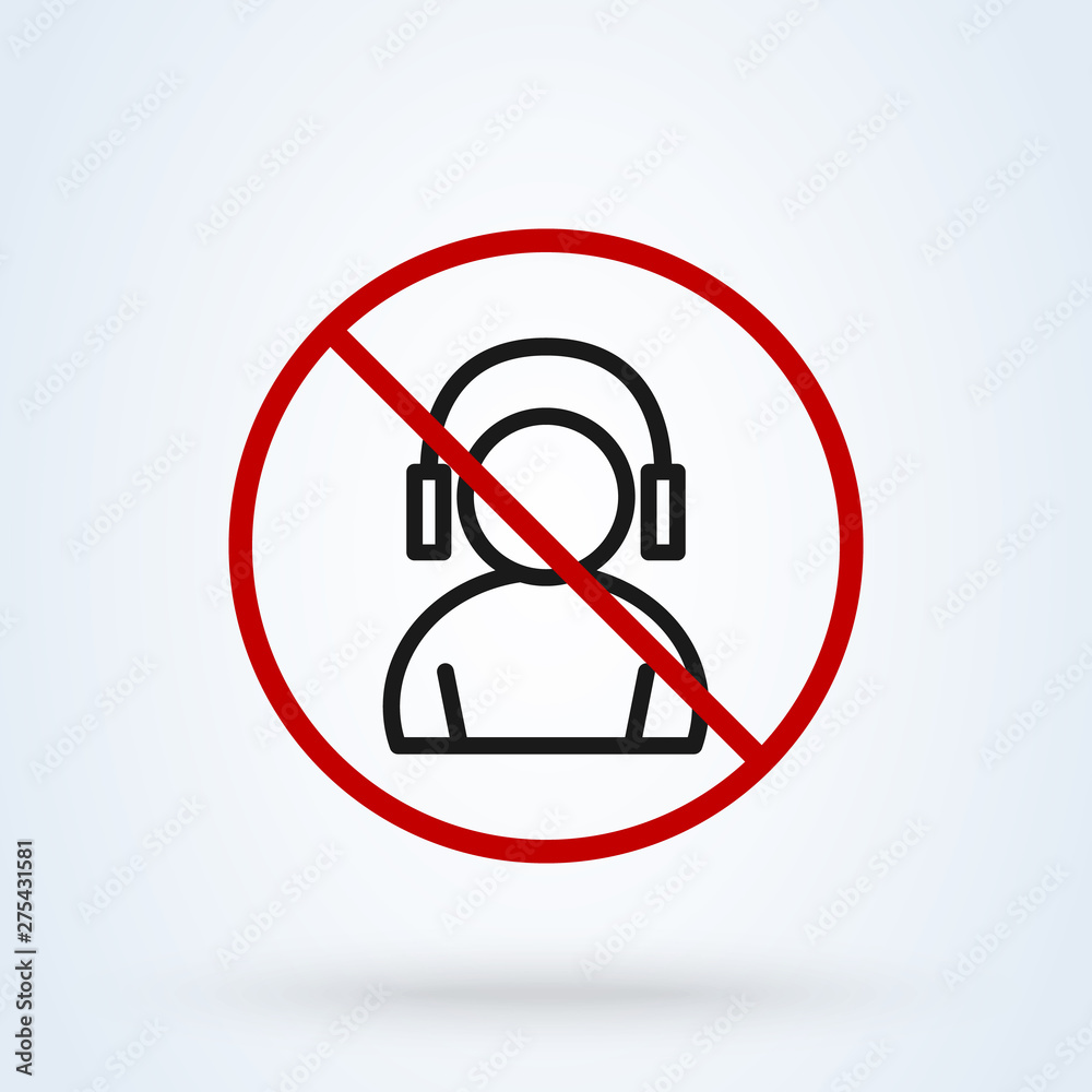 User No headphones Simple modern icon design illustration. User No headphones Simple modern icon design illustration.