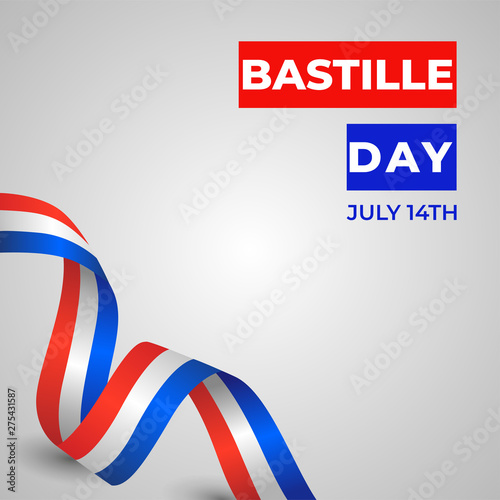 Happy Bastille Day Vector Template Design Illustration
