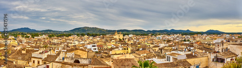 Aerial Panoramic View Over The Roofs Of Arta Majorca Spain photo