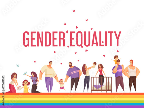 Gender Equality Doodle Composition