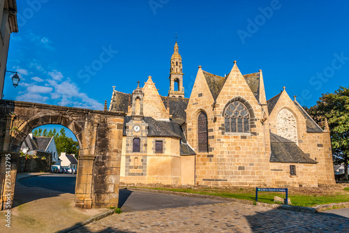 France, Brittany, Le Faou, parish enclosure with church of Saint Sauveur (16th century) photo