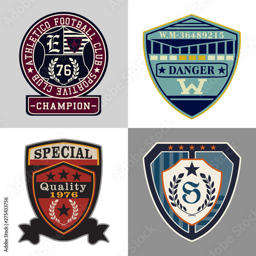 Sport themed patch set, suitable for college