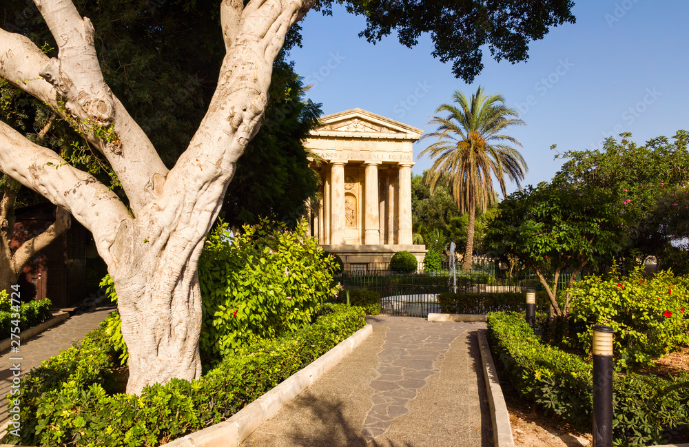 Lower Barrakka Gardens with Roman temple, Malta