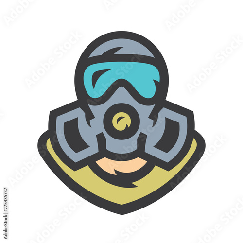 Nuclear post-apocalypse survivor Vector Illustration.