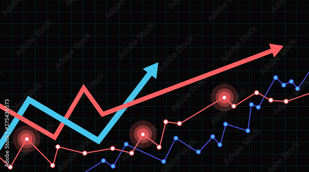 Abstract financial arrow graph. Vector illustration.
