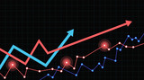 Abstract financial arrow graph. Vector illustration.