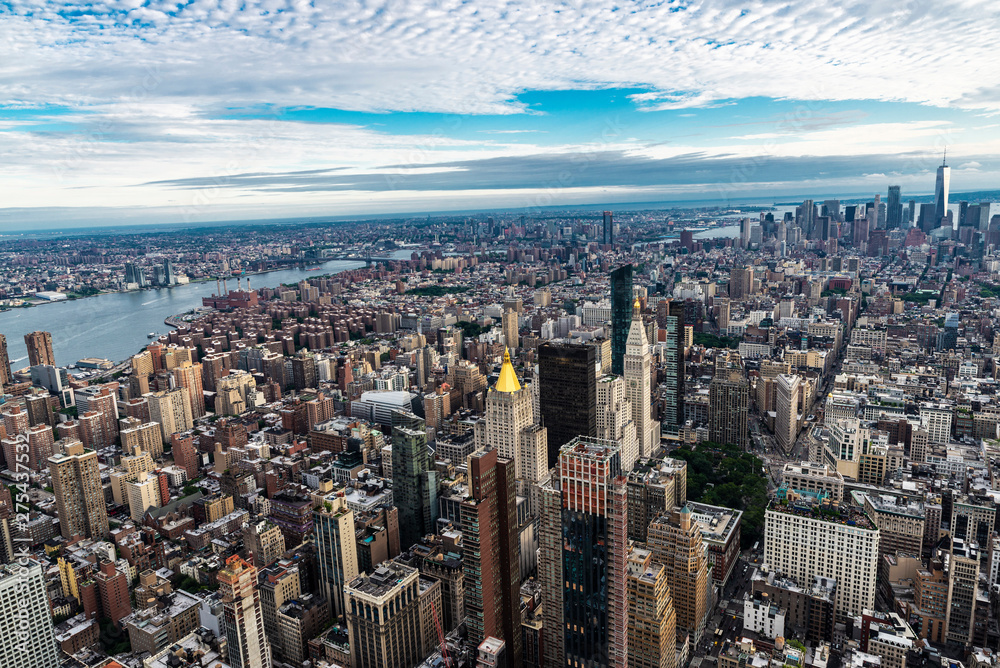 Skyline of skyscrapers in Manhattan, New York City, USA