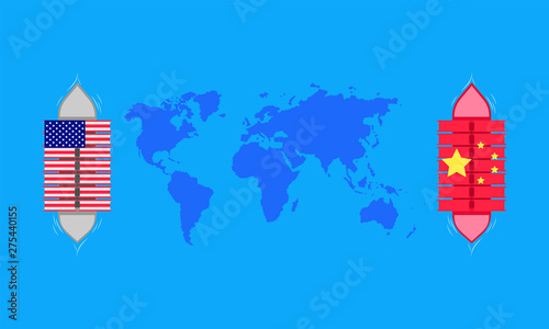 trade war. shipment transports associated company factory world map. vector illustration eps10