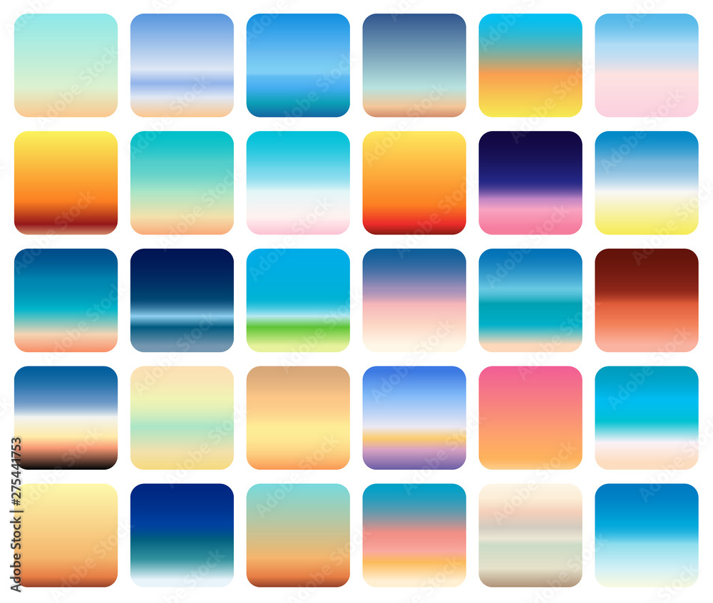 30 sunset sky gradients backgrounds set vector. sunset and sea colors. 30 sunset sky gradients backgrounds set vector. sunset and sea colors.
