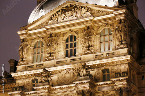 Paris. 1st district. Louvre Museum by night. Richelieu pavilion. photo