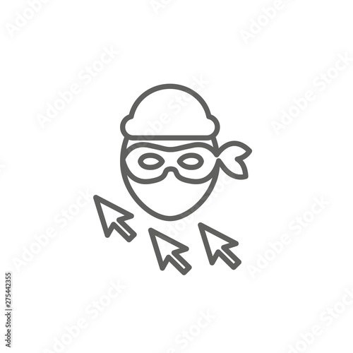 Website clicks icon with pointer icon - unscrupulously acquiring website clicks