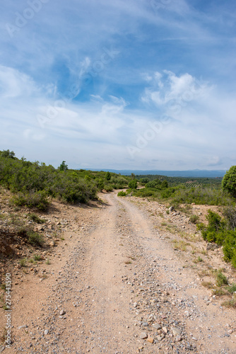 Rural road between mountains of the Sierra de Gudar  Valbona