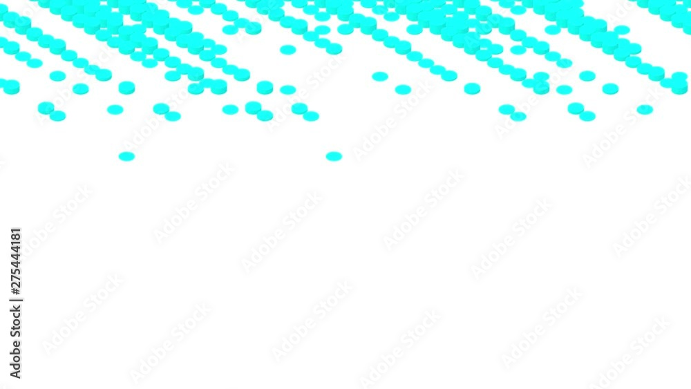 Cylinder box 3D virtual isometric shuffle wave pattern, Blockchain technology concept design illustration blue color on white background animation 4K, with copy space Cylinder box 3D virtual isometric shuffle wave pattern, Blockchain technology concept design illustration blue color on white background animation 4K, with copy space