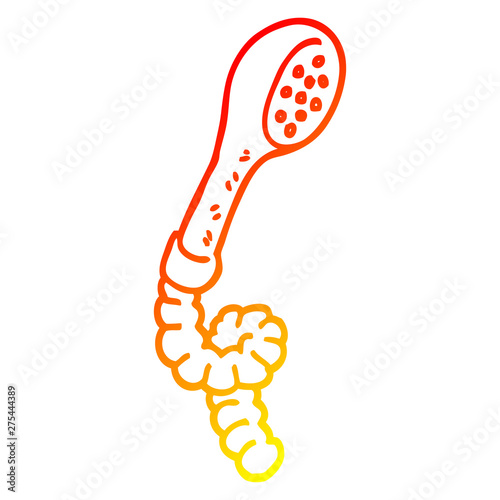 warm gradient line drawing cartoon shower head