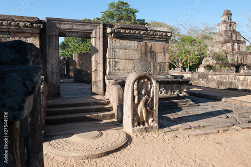 Archeological remains of a bouddhist temple , Polonnaruwa, Sri Lanka photo