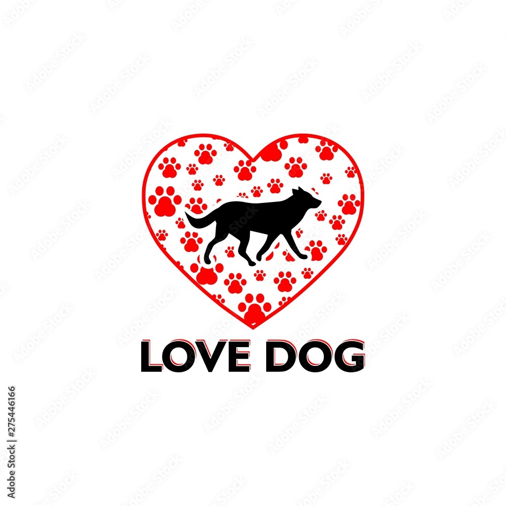 Love Dog Logo Template Design