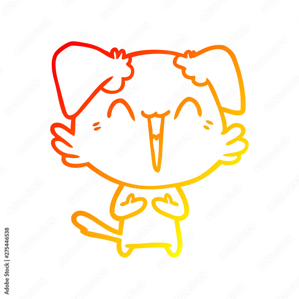 warm gradient line drawing happy little cartoon dog laughing warm gradient line drawing happy little cartoon dog laughing