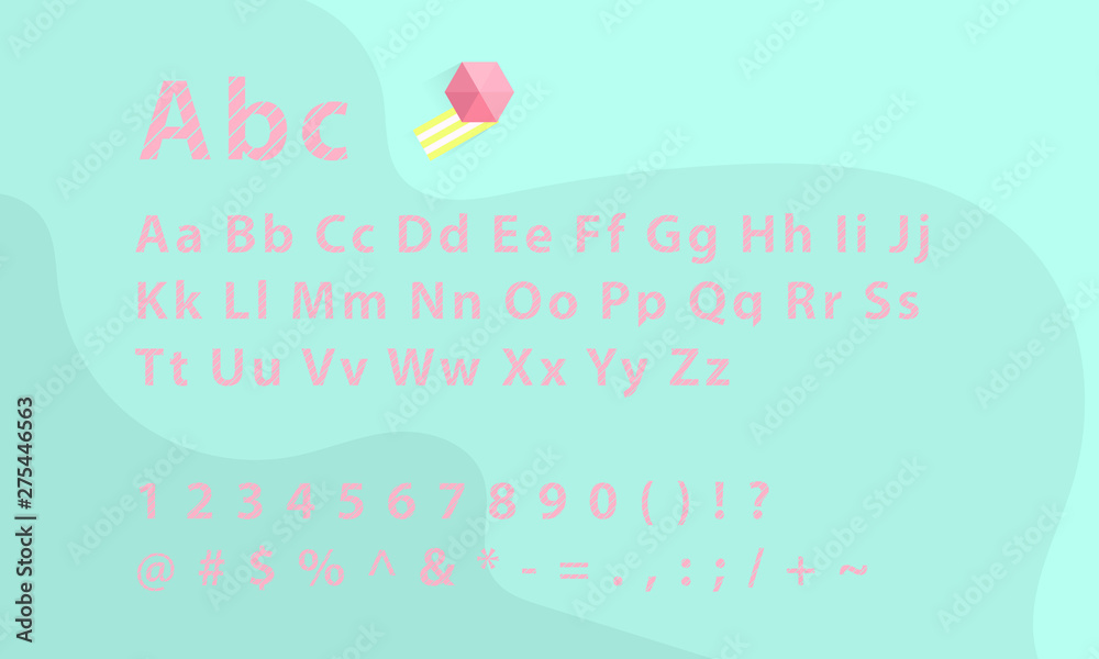 Elegant line style summer style alphabet letters font number and special symbols. Typography fonts regular uppercase and lowercase vector illustration Elegant line style summer style alphabet letters font number and special symbols. Typography fonts regular uppercase and lowercase vector illustration
