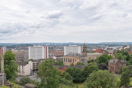 Looking down from the Necropolis to Glasgow city old and new.