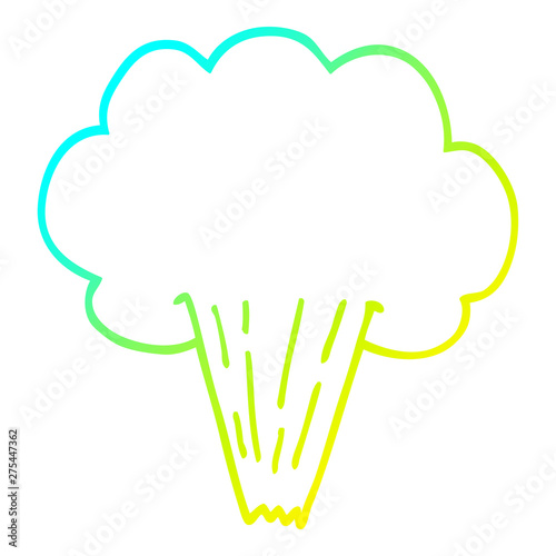 cold gradient line drawing cartoon whooshing cloud