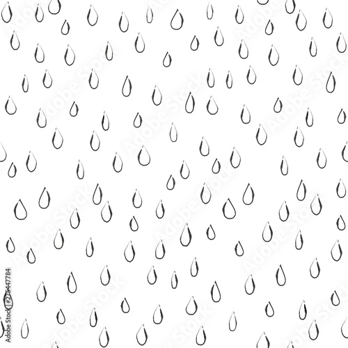 Freehand linear black ink seamless patterns. Modern stylish ink texture. Cute hand drawn endless - Vector 