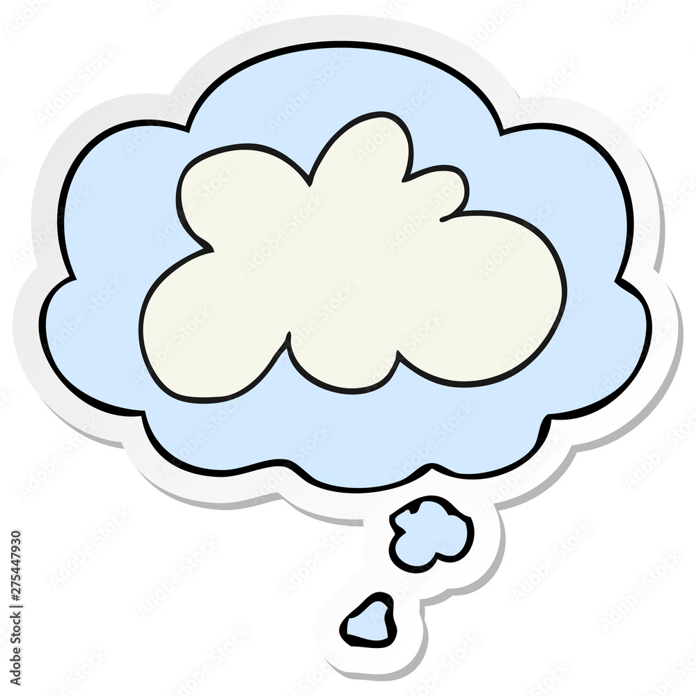cartoon decorative cloud symbol and thought bubble as a printed sticker cartoon decorative cloud symbol and thought bubble as a printed sticker
