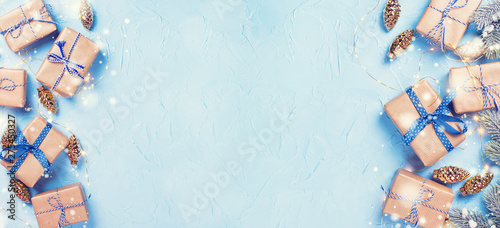 Winter holidays  sale shopping presents layout banner