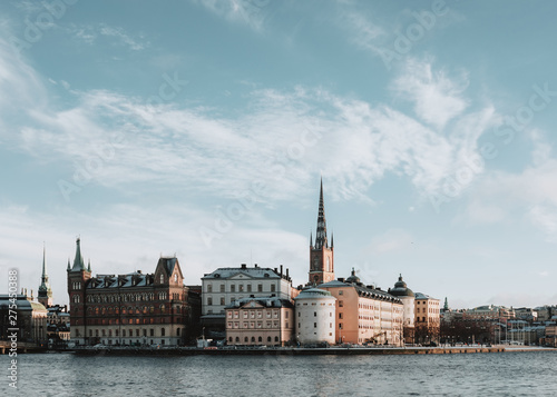 View of Stockholm old town over water