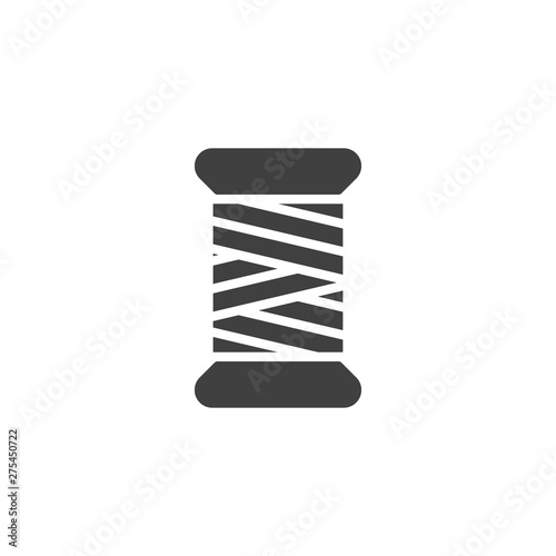 Thread bobbin vector icon. filled flat sign for mobile concept and web design. Sewing thread spool glyph icon. Symbol, logo illustration. Vector graphics