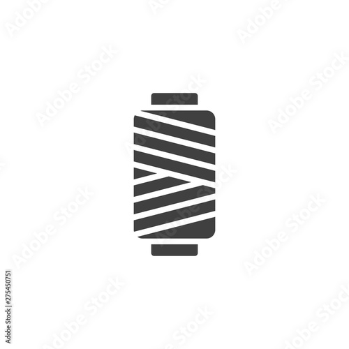 Sewing thread spool vector icon. filled flat sign for mobile concept and web design. Thread bobbin glyph icon. Symbol, logo illustration. Vector graphics