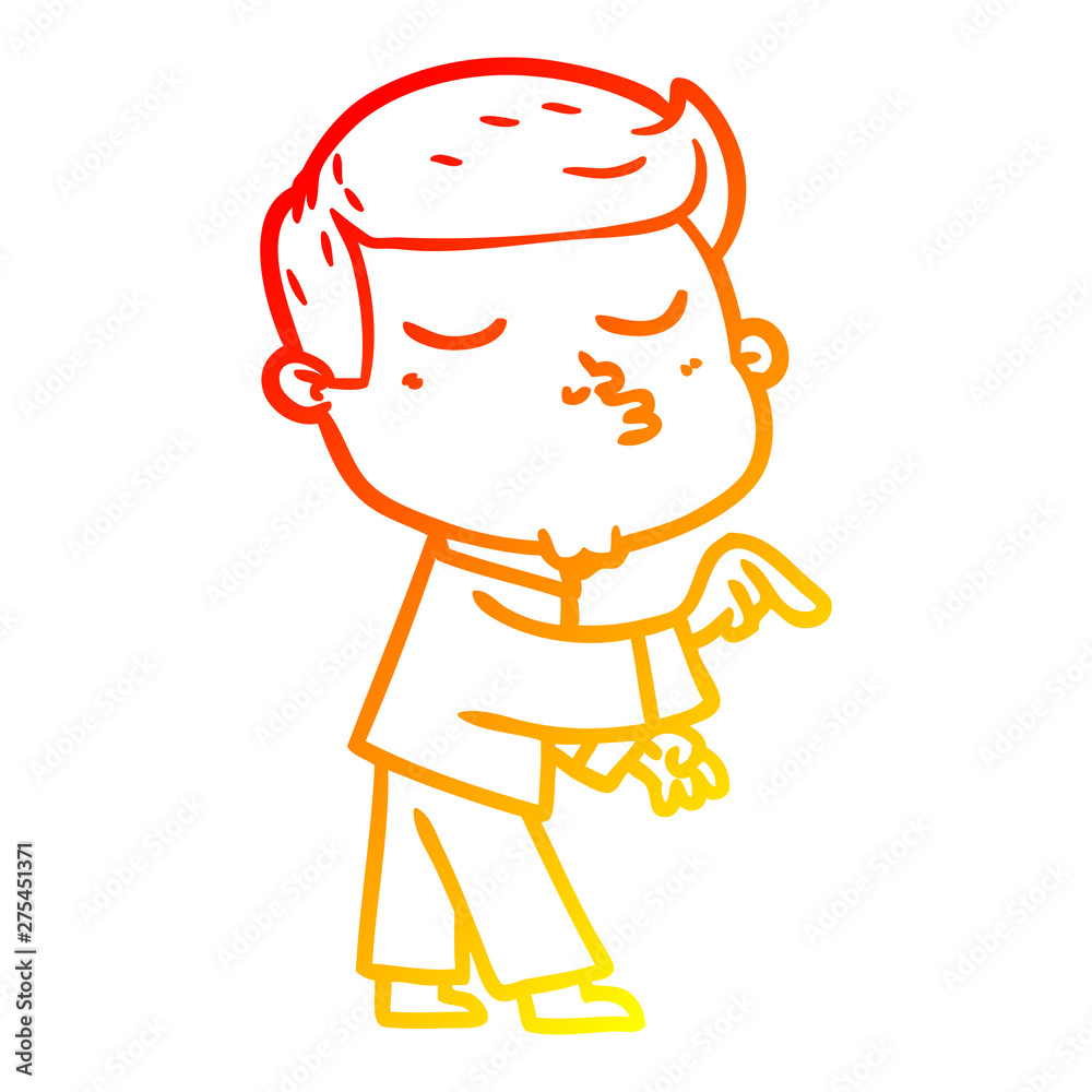 warm gradient line drawing cartoon model guy pouting warm gradient line drawing cartoon model guy pouting