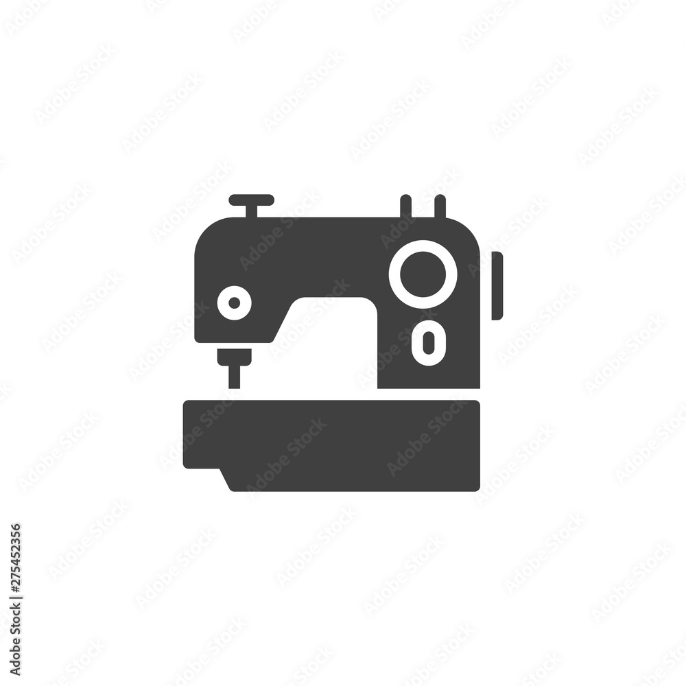 Sewing machine vector icon. filled flat sign for mobile concept and web design. Electric sewing machine glyph icon. Tailoring symbol, logo illustration. Vector graphics Sewing machine vector icon. filled flat sign for mobile concept and web design. Electric sewing machine glyph icon. Tailoring symbol, logo illustration. Vector graphics