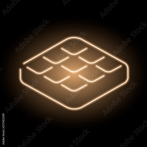 neon icon of belgian homemade crispy waffles