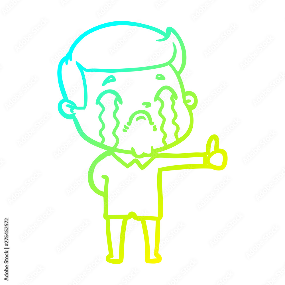 cold gradient line drawing cartoon man crying cold gradient line drawing cartoon man crying