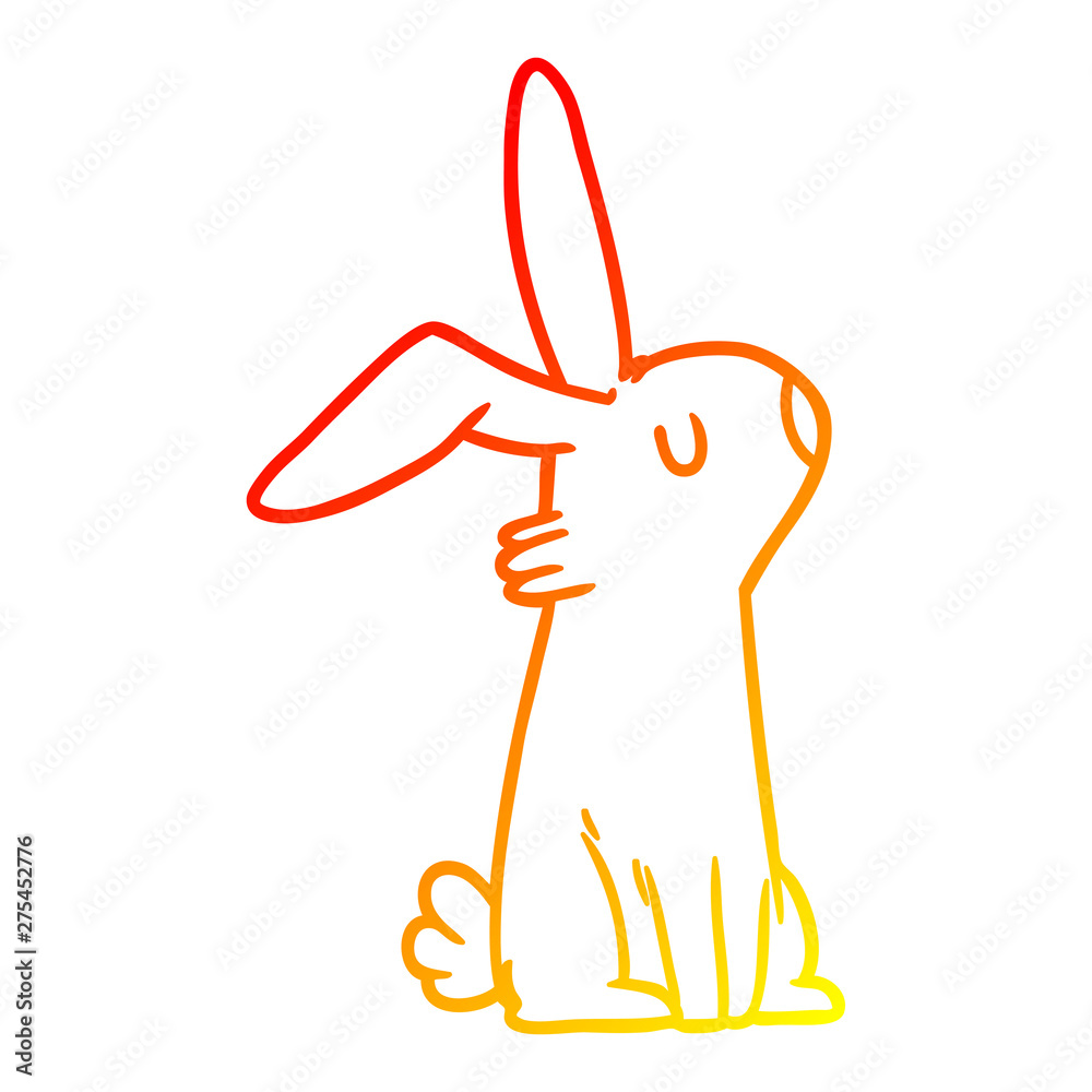 warm gradient line drawing cartoon rabbit warm gradient line drawing cartoon rabbit
