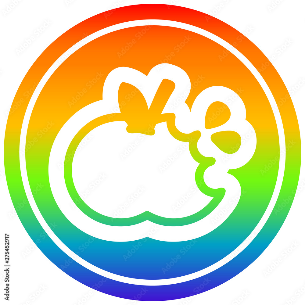 bitten apple circular in rainbow spectrum