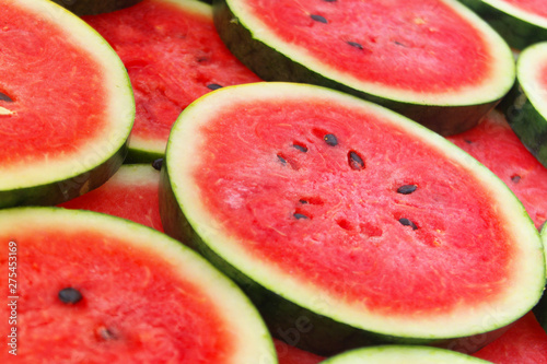 Ripe red watermelon slices