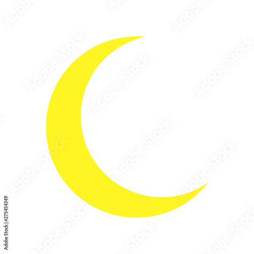 Yellow Moon icon isolated on background. Modern flat pictogram, business, marketing, internet concept. Trendy Simple vector symbol for web site design or button to mobile app. Logo illustration.