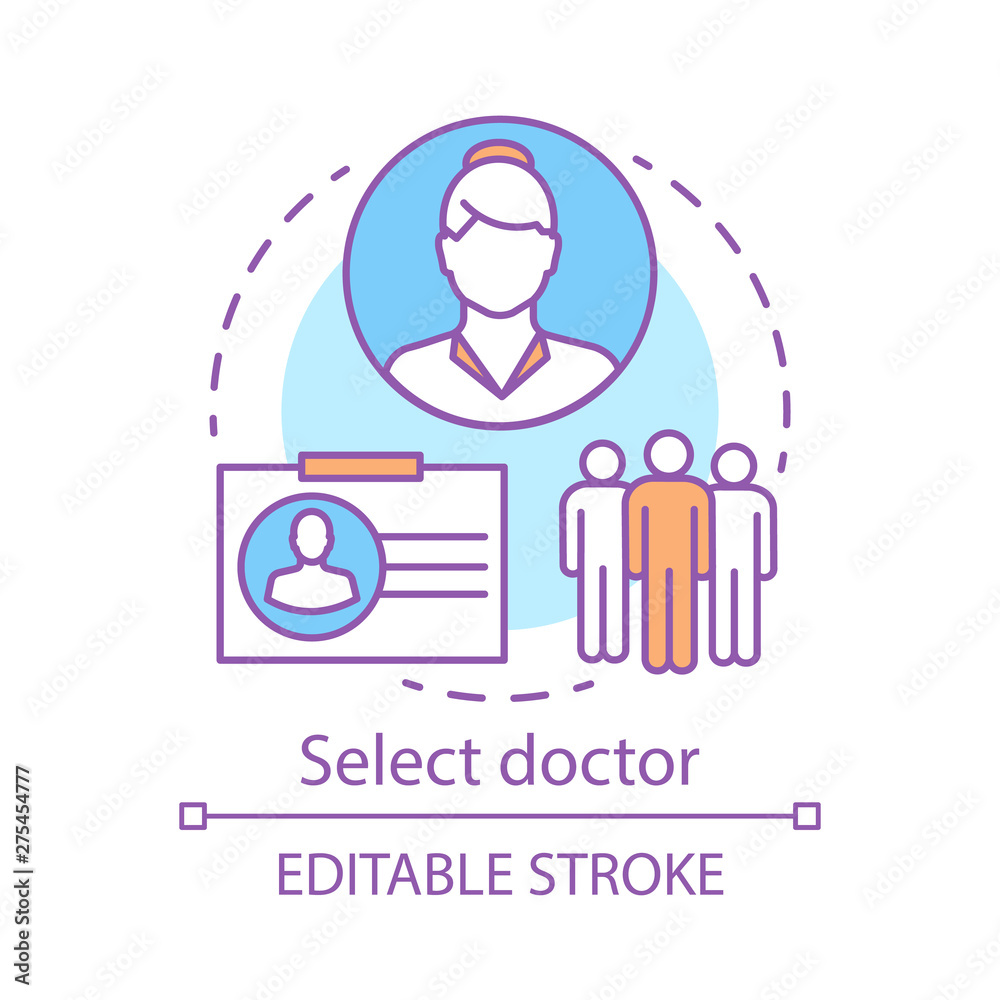 Select doctor concept icon