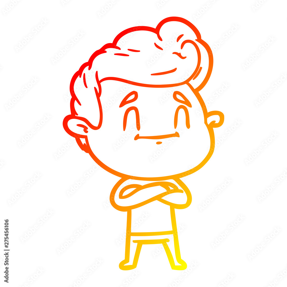 warm gradient line drawing happy cartoon man warm gradient line drawing happy cartoon man