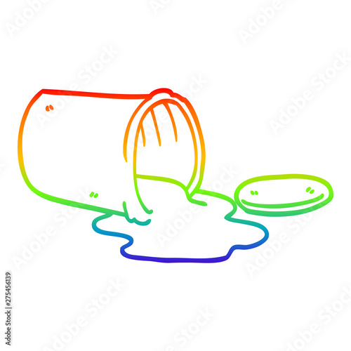 rainbow gradient line drawing cartoon spilt paint