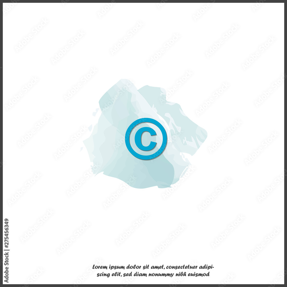 Vector icon copyright. Copyright icon on white isolated background. Vector icon copyright. Copyright icon on white isolated background.