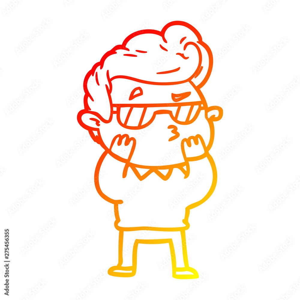 warm gradient line drawing cartoon cool guy warm gradient line drawing cartoon cool guy