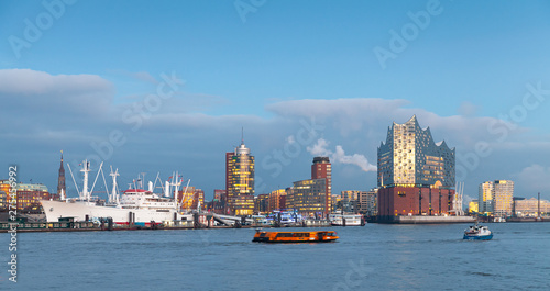 Coastal cityscape of Hamburg, Germany