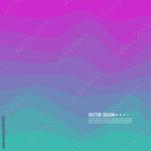Distorted wave colorful texture. Abstract dynamical rippled surface. Vector stripe deformation background. Transition and gradation of color.