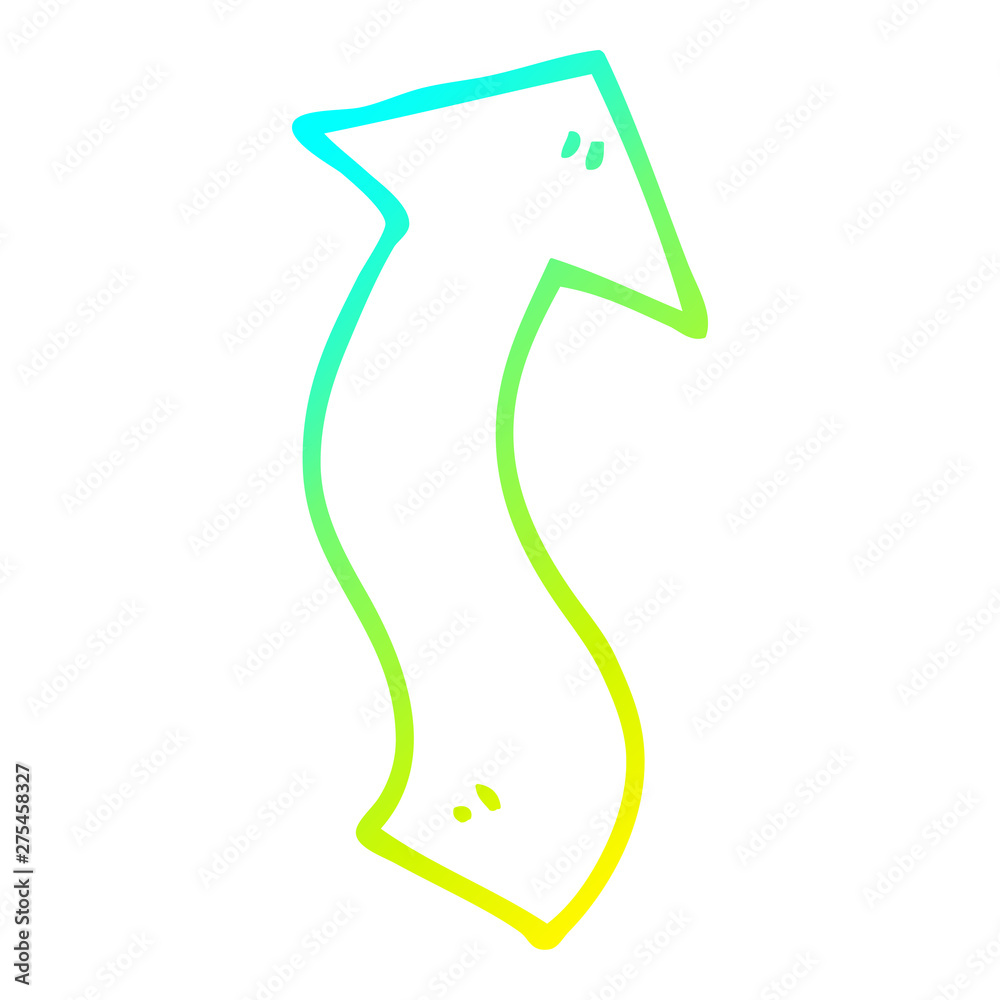 cold gradient line drawing cartoon directing arrow cold gradient line drawing cartoon directing arrow
