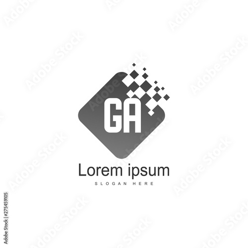 Initial GA logo template with modern frame. Minimalist GA letter logo vector illustration © Robani