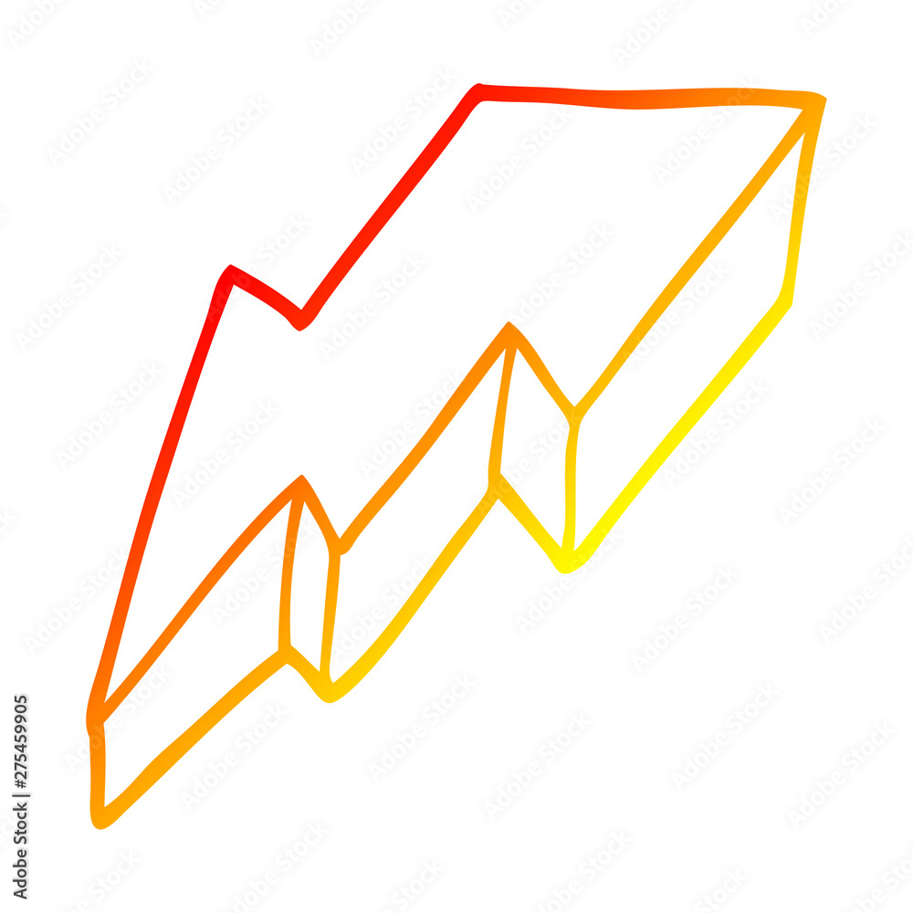 warm gradient line drawing cartoon decorative lightning bolt