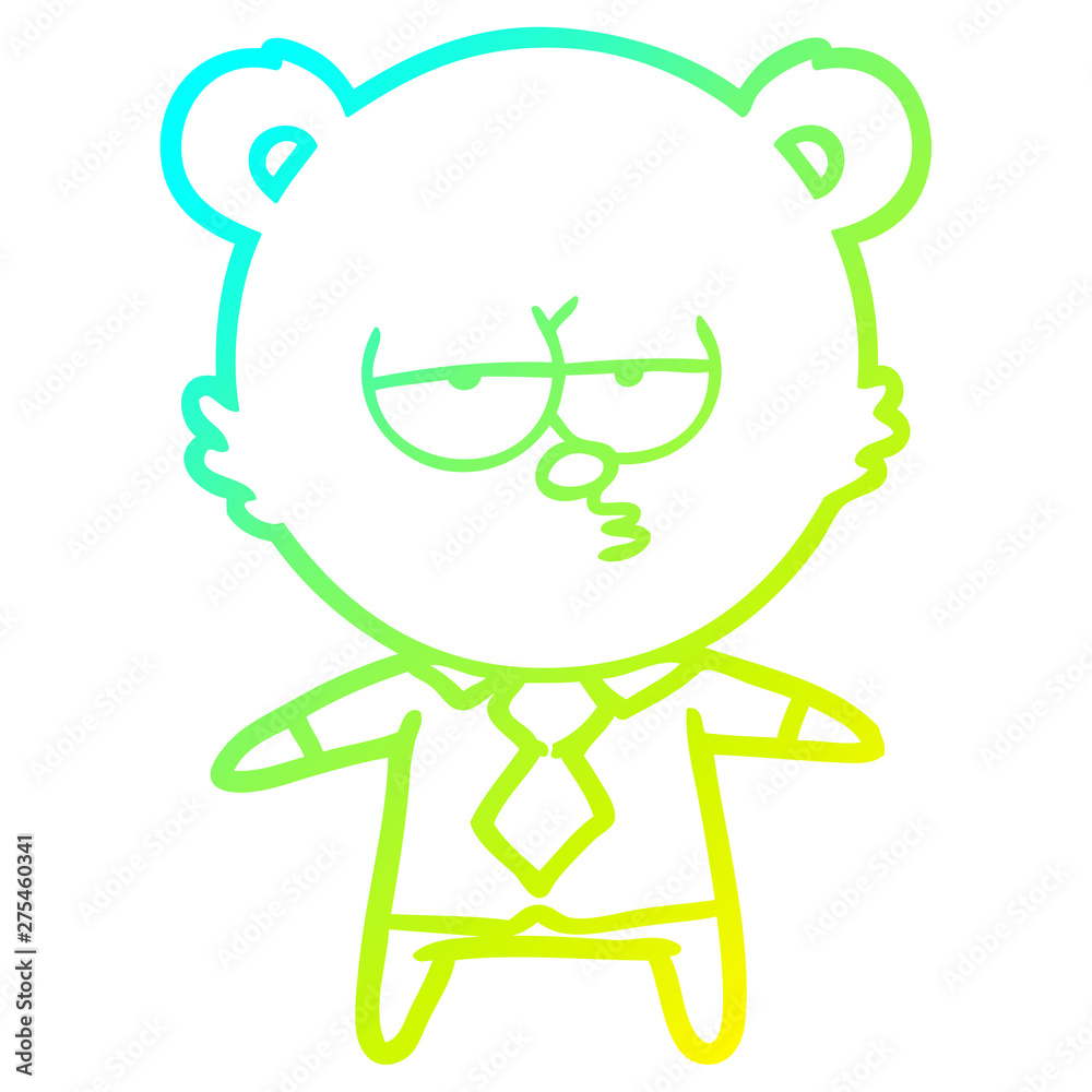 cold gradient line drawing bear boss cartoon cold gradient line drawing bear boss cartoon