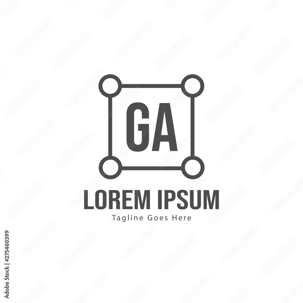 Initial GA logo template with modern frame. Minimalist GA letter logo vector illustration Initial GA logo template with modern frame. Minimalist GA letter logo vector illustration